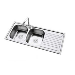 Double-Bowl Stainless Steel Kitchen Sink & Mixer Tap